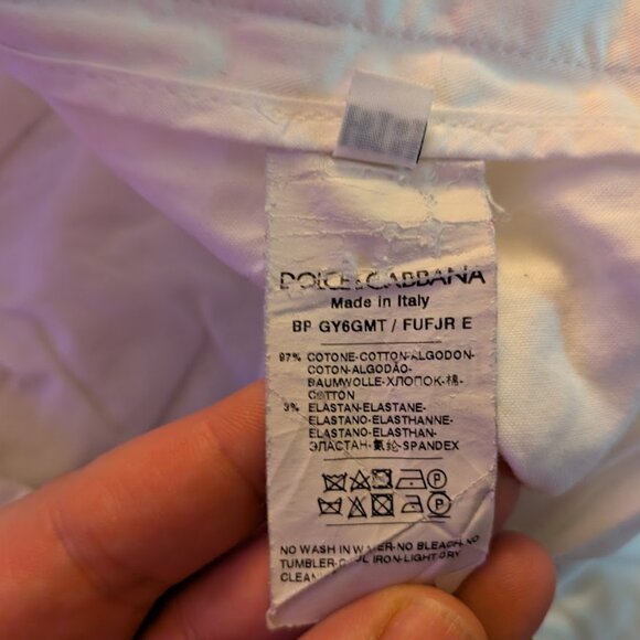 Dolce & Gabbana White Shorts Men's Size 40 EU 56 Made in Italy Slim Fit - Picture 6 of 10